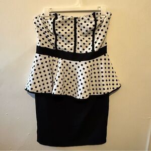 Fashion to Figure Black and White Polka Dot dress
